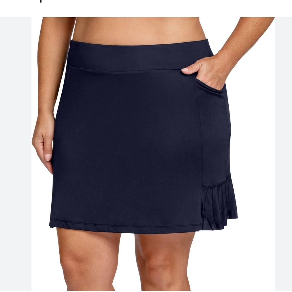 NWT Tail White Label Skirt Womens Black Liner Skort Ruffle Pull On S
